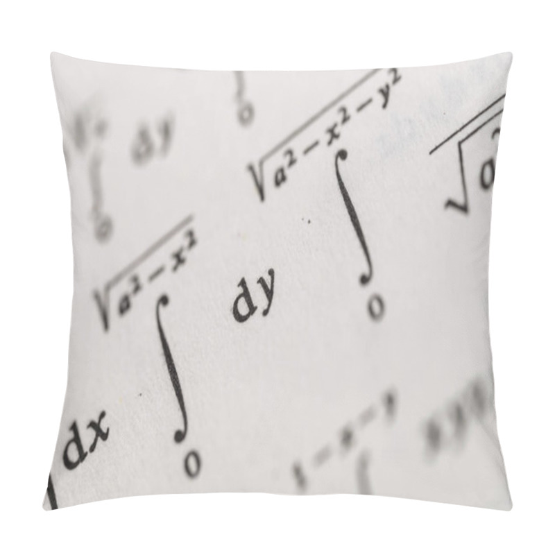 Personality  Mathematical Formulas And Equations In Textbooks Featuring Integrals, Square Roots, And Parametric Functions For Academic And Educational Use Pillow Covers