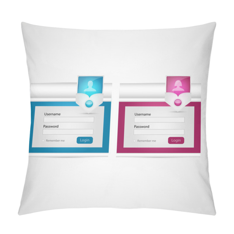 Personality  Login And Registration Vector Illustration Pillow Covers