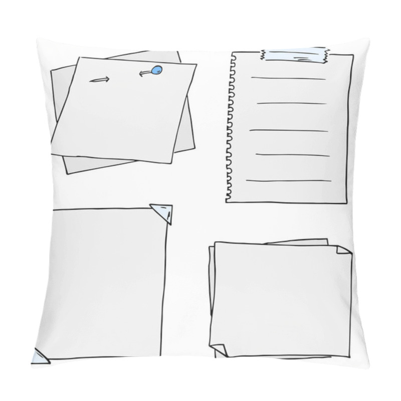 Personality  Set Of Different Scribbled Notepads With Free Space Pillow Covers