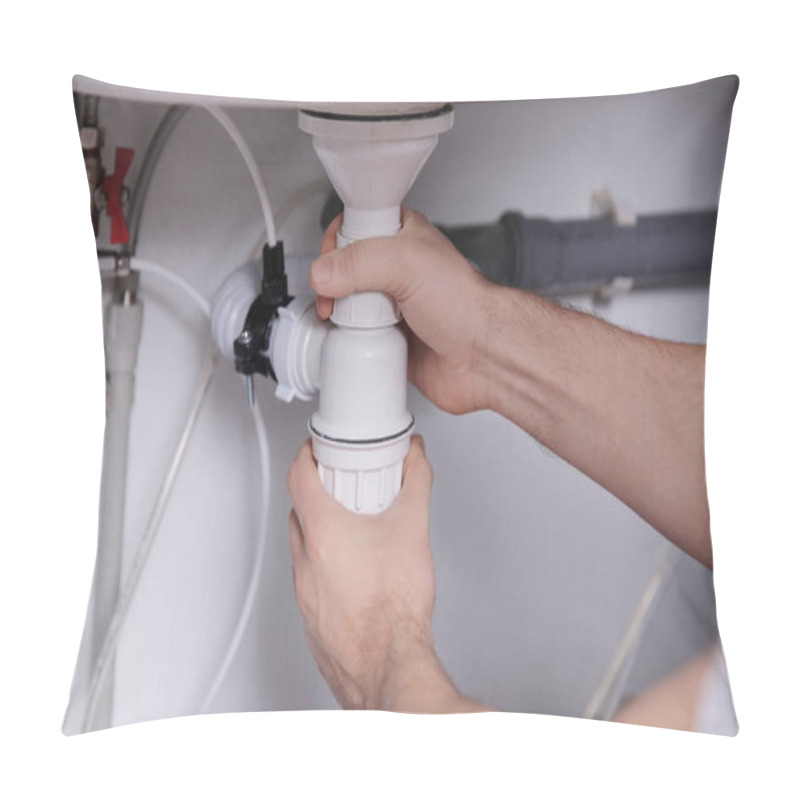 Personality  Plumber Repairing Sink Pipes Pillow Covers