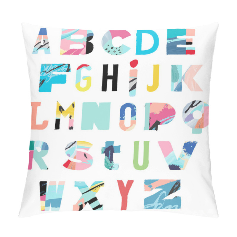 Personality  Vector Hand Drawn Artistic Alphabet. Pillow Covers