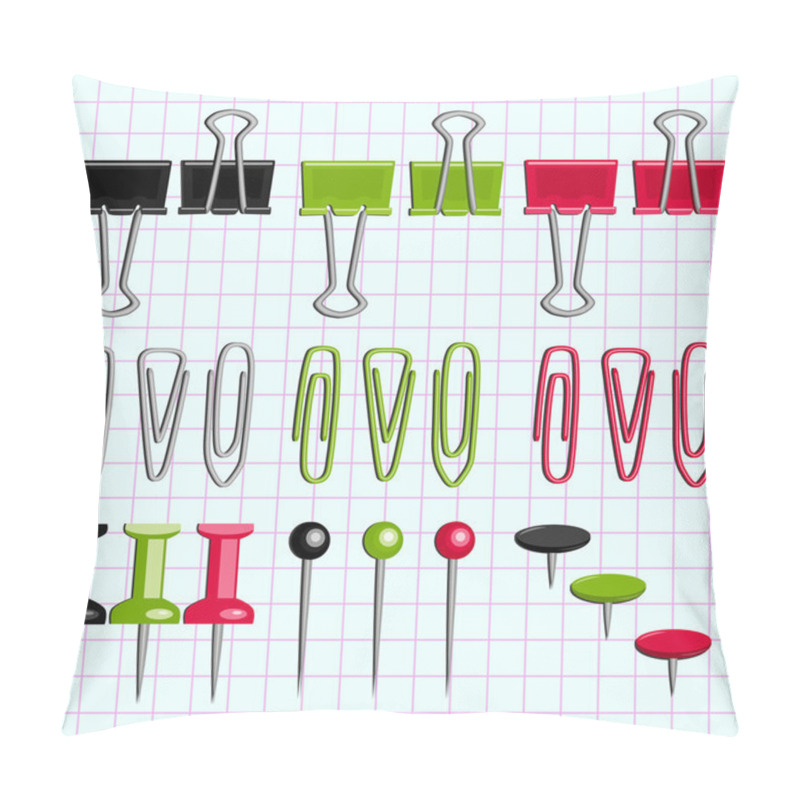 Personality  Paper Clips And Buttons On The Notebook Sheet Pillow Covers