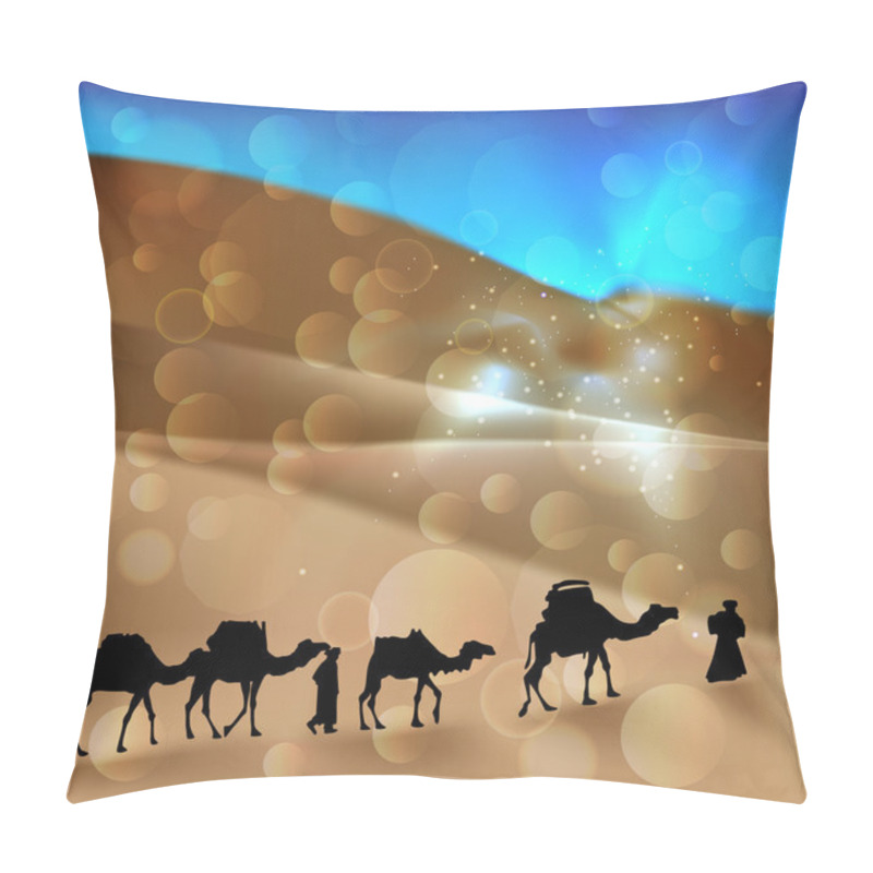 Personality  Arabian Desert With Camel Caravan Pillow Covers