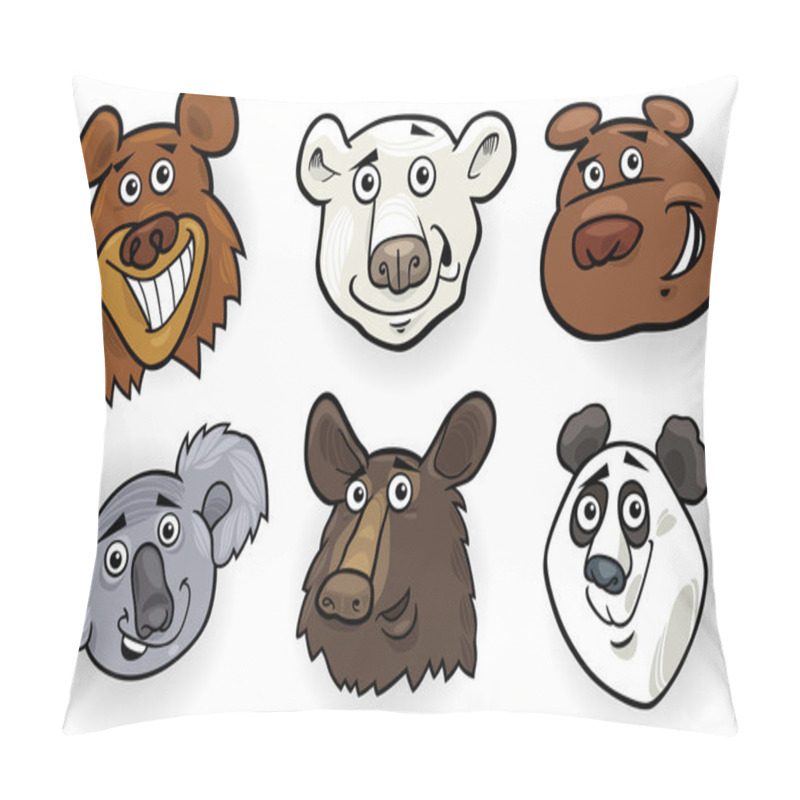 Personality  Cartoon Bears Heads Set Pillow Covers