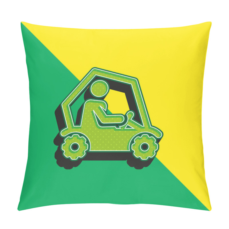 Personality  All Terrain Green And Yellow Modern 3d Vector Icon Logo Pillow Covers