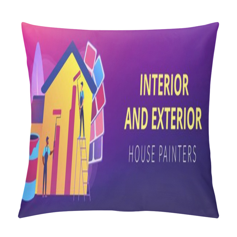 Personality  Painter Services Concept Banner Header Pillow Covers