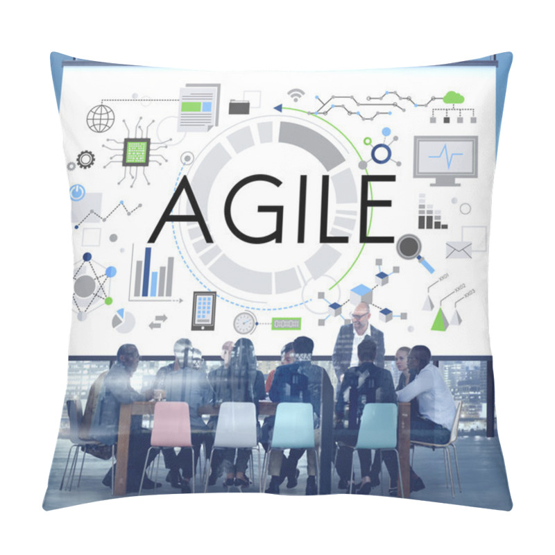 Personality  Group Of Business People At Meeting Pillow Covers