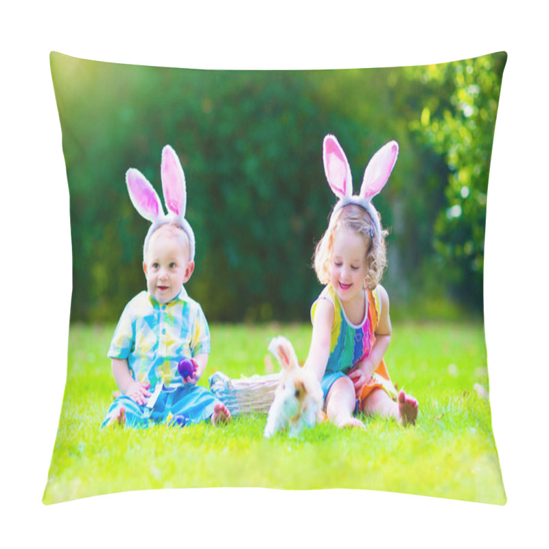 Personality  Children At Easter Egg Hunt Pillow Covers