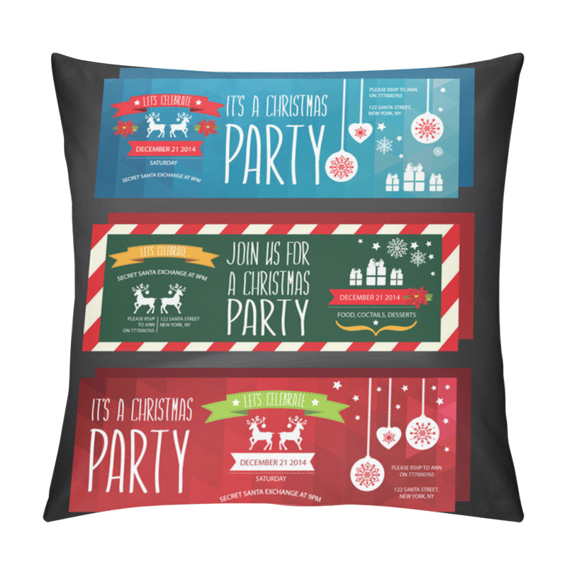 Personality  Invitation Merry Christmas.Typography.Vector Illustration. Pillow Covers