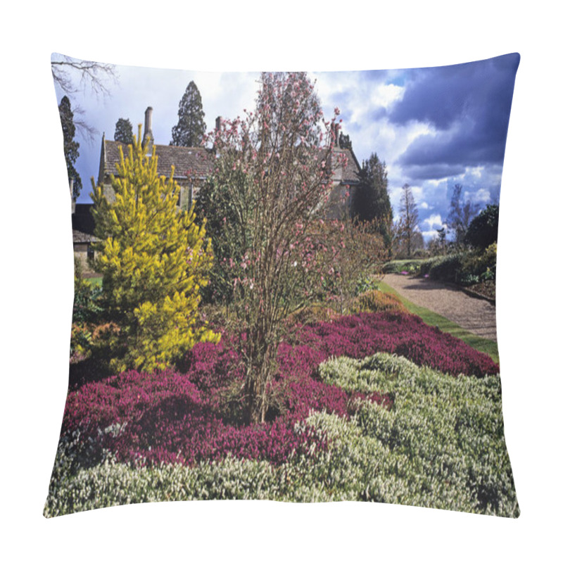 Personality  Colourful Display Of Heathers At A Country House Garden Pillow Covers