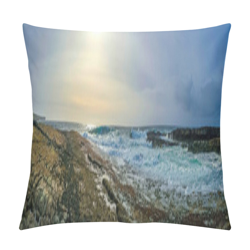 Personality  Wide-angle Of Landscape At The Spectacular Bridges Of Ross In County Clare, Ireland Pillow Covers