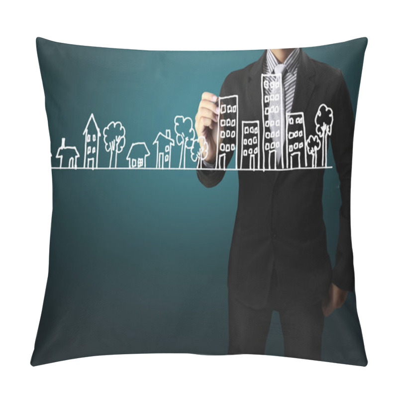 Personality  Drawing A House Pillow Covers