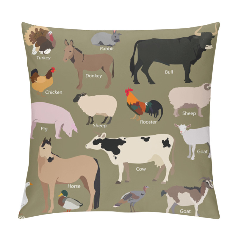 Personality  Set Of Farm Animals Pillow Covers