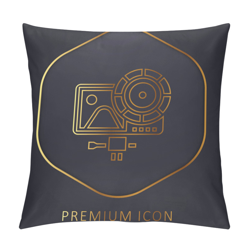 Personality  Action Camera Golden Line Premium Logo Or Icon Pillow Covers