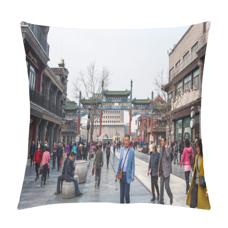 Personality  Tourists Near Qianmen Gate In Beijing Pillow Covers