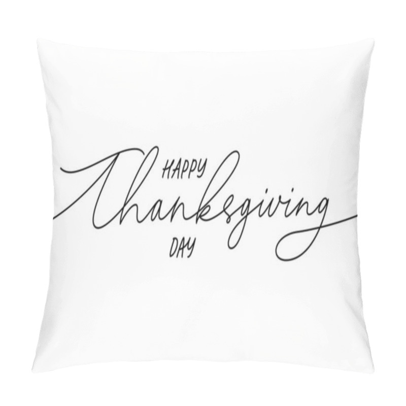 Personality  Happy Thanksgiving Modern Vector Line Calligraphy. Pillow Covers