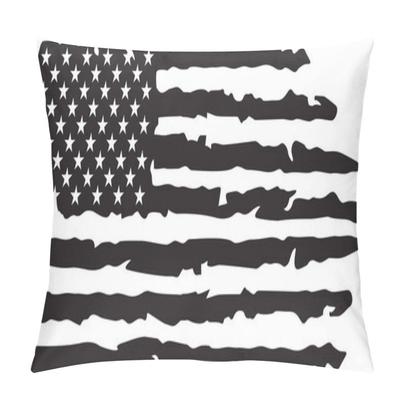 Personality  USA Grunge Flag Black And White Vector Pillow Covers