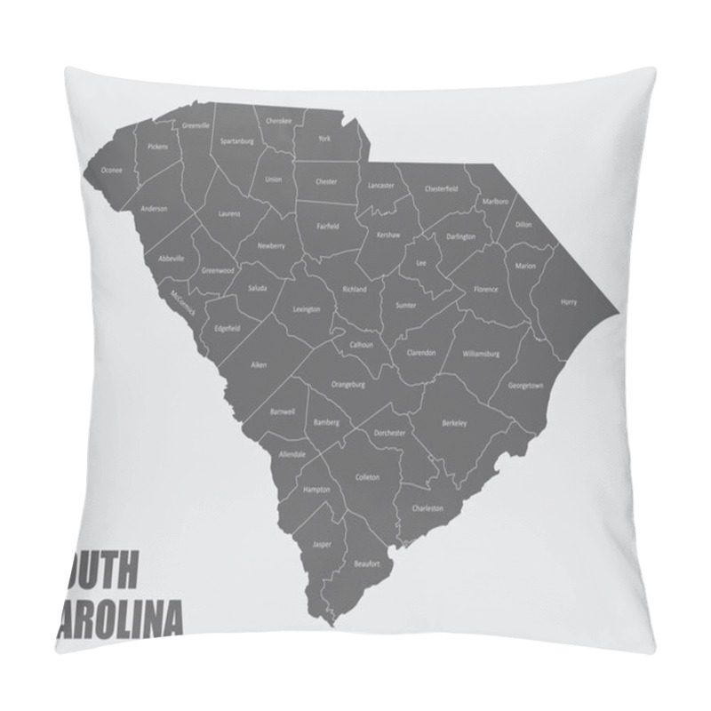 Personality  South Carolina Map Pillow Covers