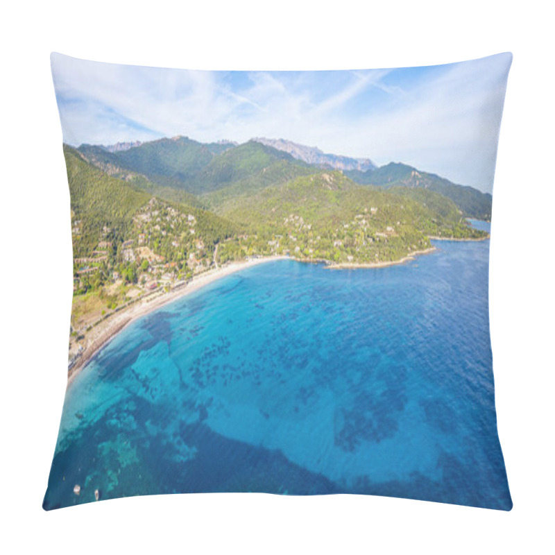 Personality  Landscape With Beach Of Favone And South Corsica Coast, Corsica Island, France Pillow Covers