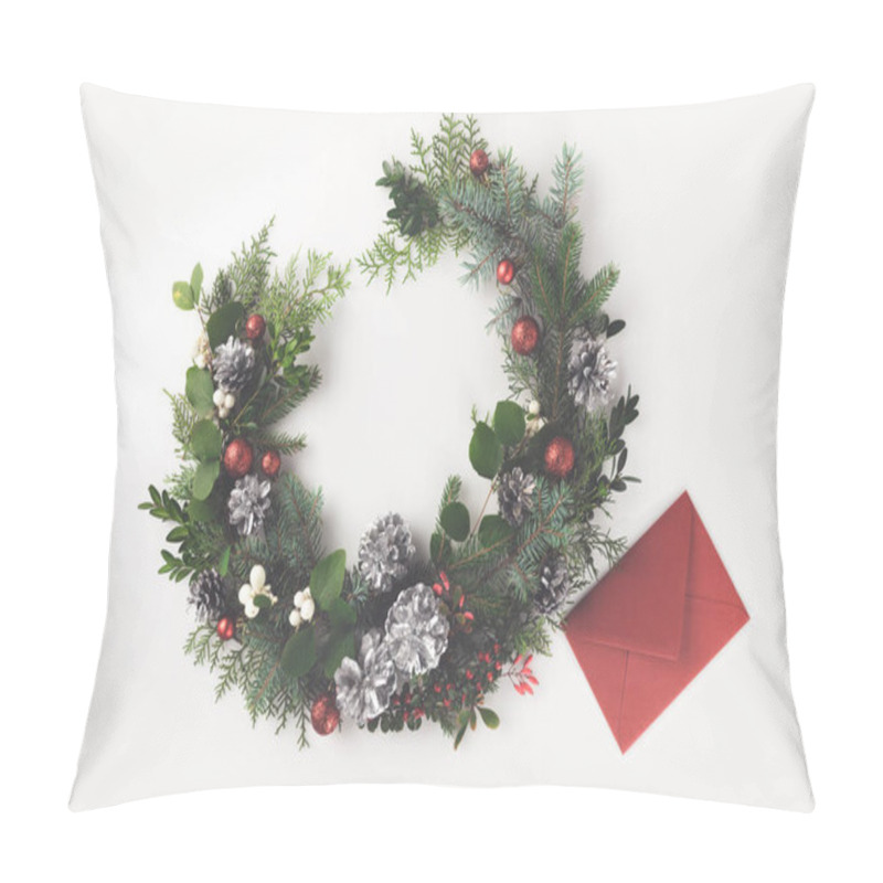 Personality  Christmas Wreath And Red Envelope Pillow Covers