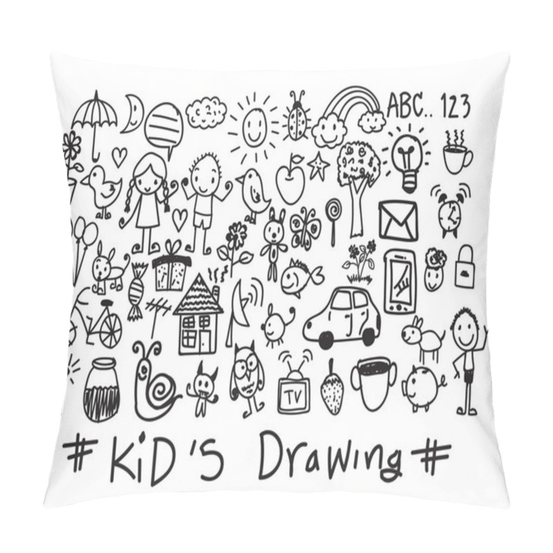 Personality  Kids And Children's Hand Drawings  Pillow Covers