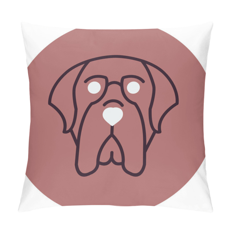 Personality  English Mastiff Dog Head Icon Vector Illustration Pillow Covers