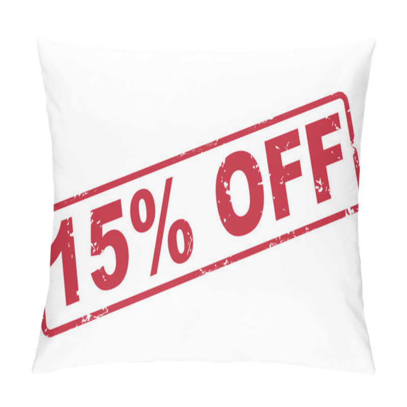 Personality  Stamp 15 Percent Off With Red Text On White Pillow Covers