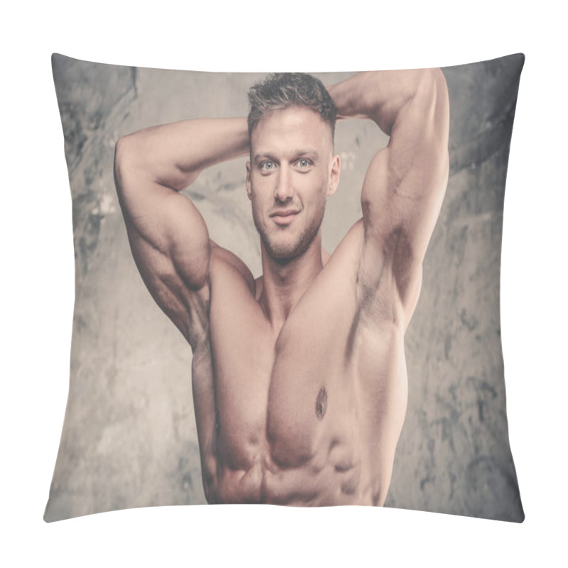 Personality  Brutal Caucasian Handsome Fitness Men On Diet Training Chest Pum Pillow Covers