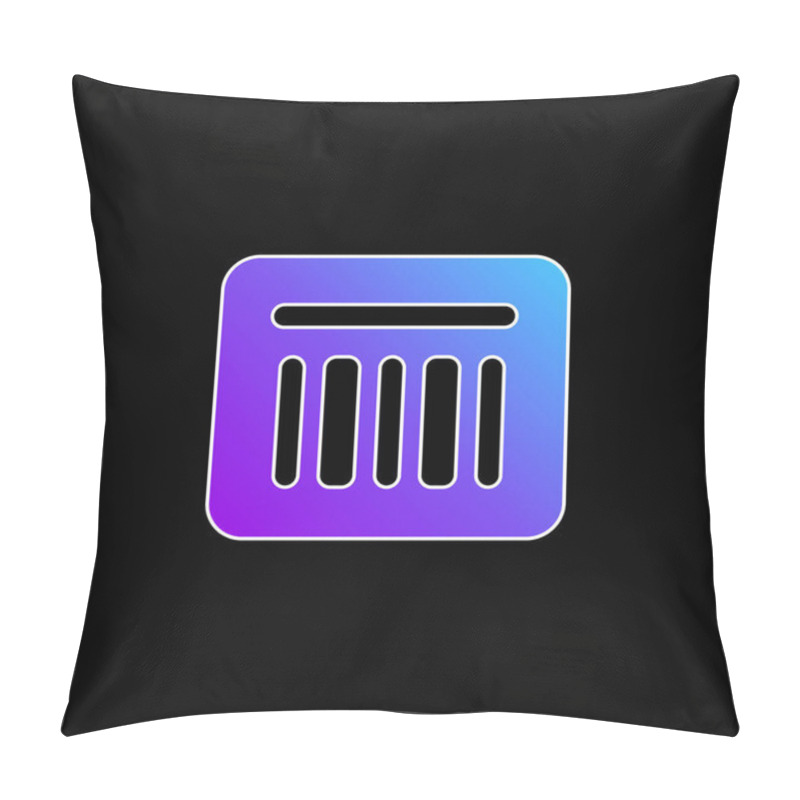 Personality  Bar Code Blue Gradient Vector Icon Pillow Covers