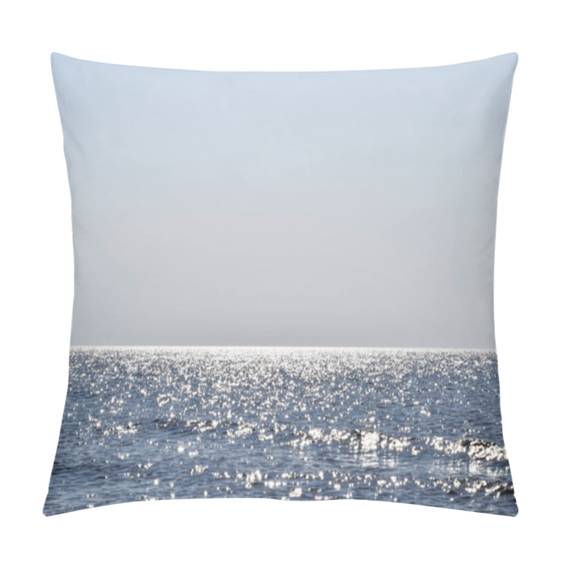 Personality  Sea Line Of The Horizon. Sea And Sky. The Waves And Glare Of The Sun Are Reflected From The Waves Of The Sea. Seascape Pillow Covers