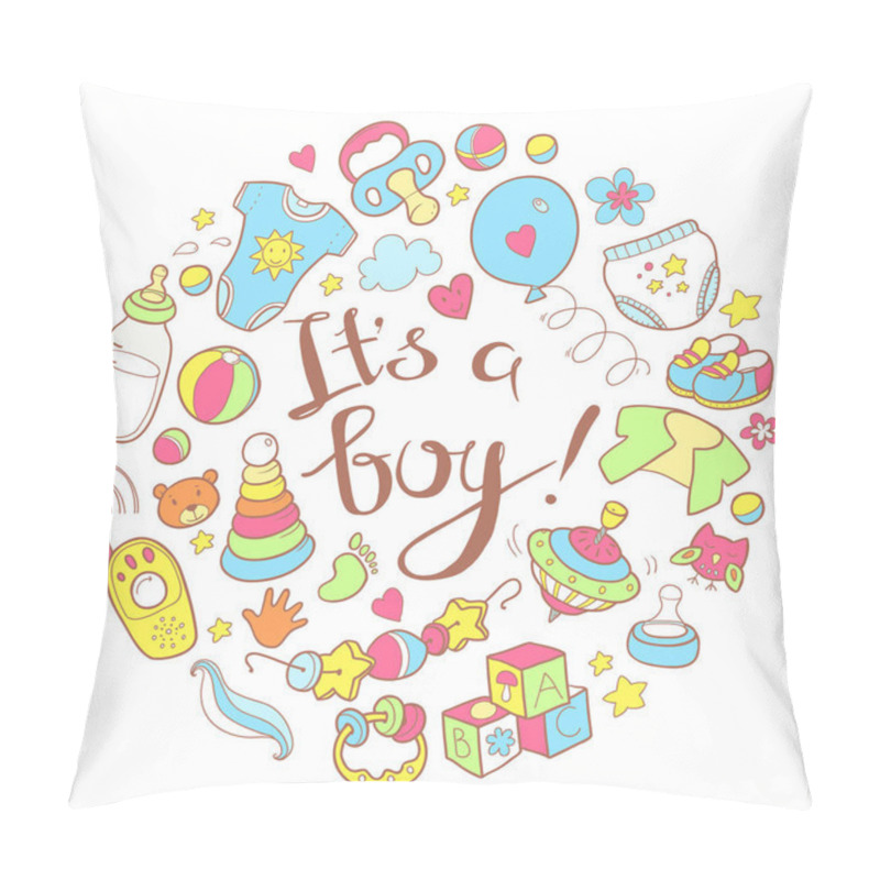 Personality  Newborn Doodle Round Illustration Pillow Covers