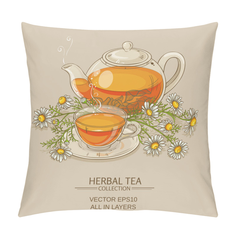 Personality  Chamomile Tea Illustration Pillow Covers