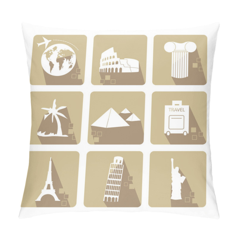 Personality  Icons Set Touring Pillow Covers