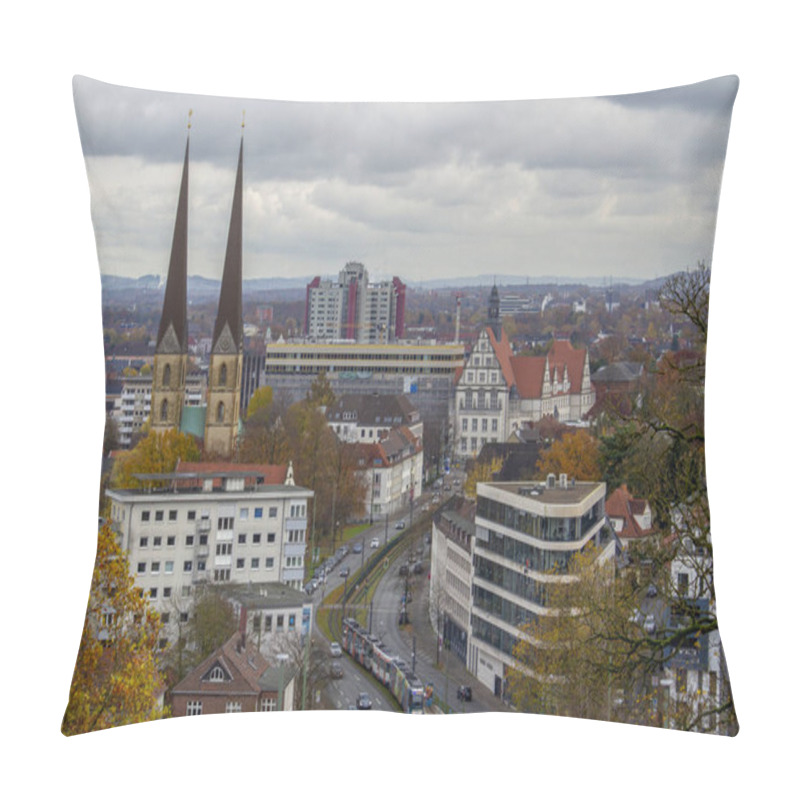 Personality  Panoramic View On The City Center Of Bielefeld, Germany High Quality Photo Pillow Covers