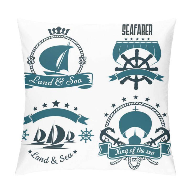 Personality  Marine Sport, Yacht Club Design With Sailing Ships Pillow Covers