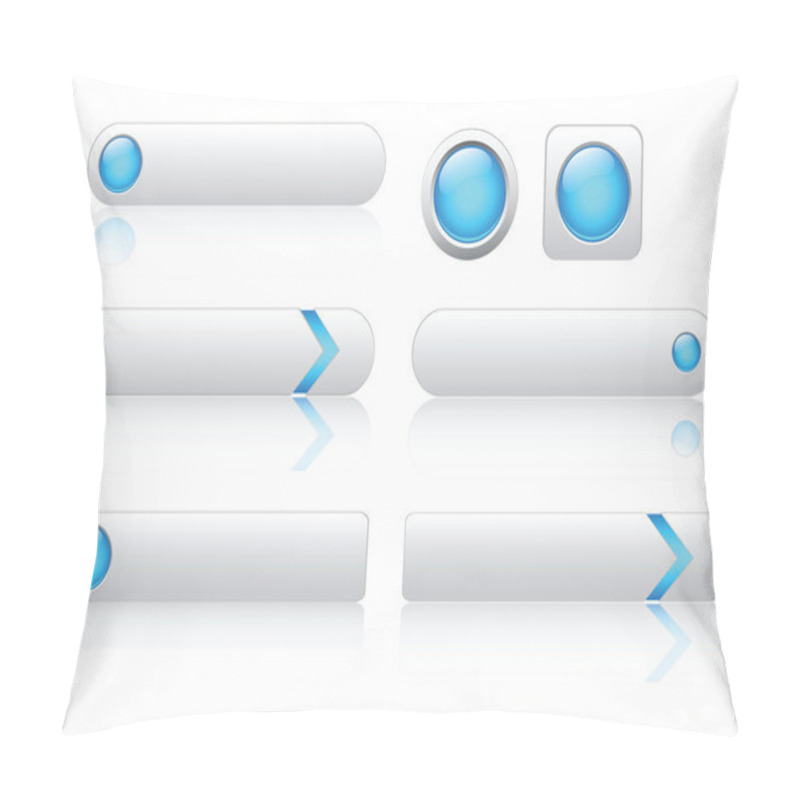 Personality  Set Of Modern Glossy Navigation Buttons. Place For Text Or Icons Pillow Covers