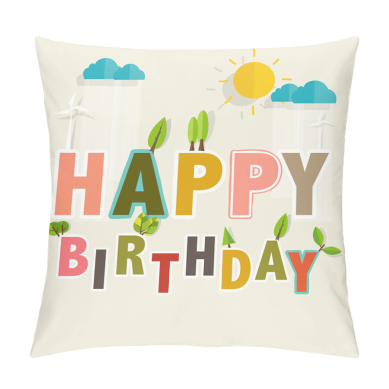 Personality  Happy Birthday Greeting Card Pillow Covers