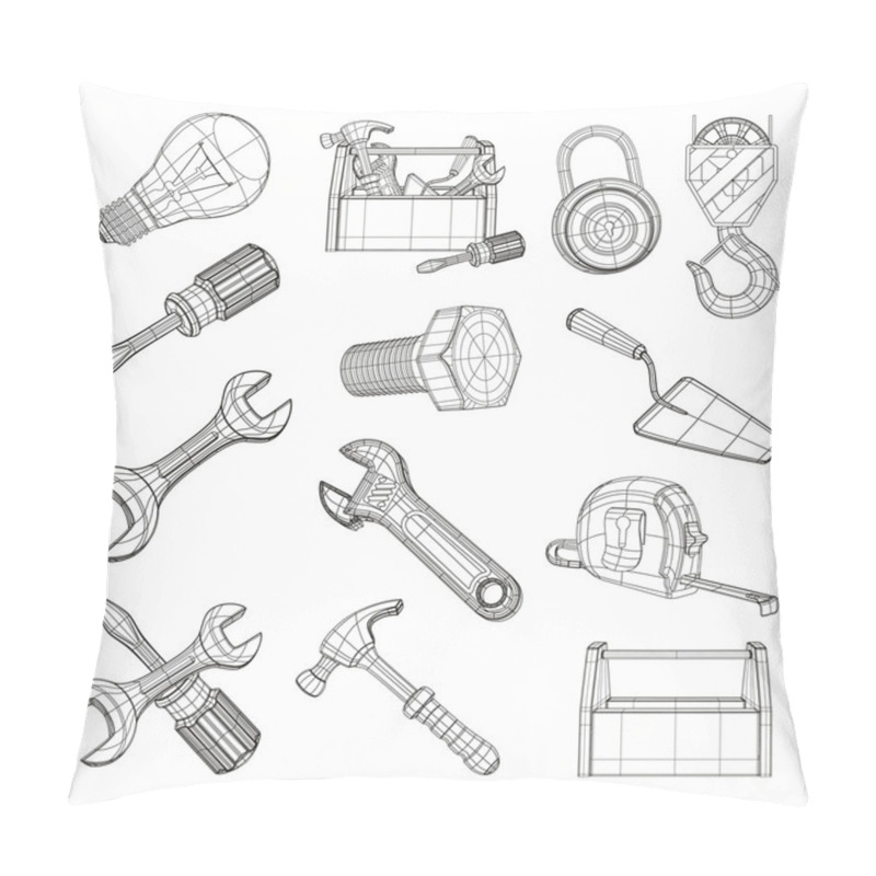 Personality  Drawing Tools Set, Vector Pillow Covers