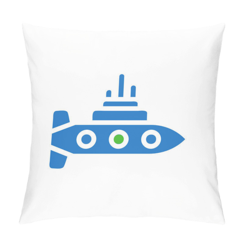 Personality  Submarine Icon, Underwater Vehicle, Futuristic Technology, Deep Sea Exploration Pillow Covers