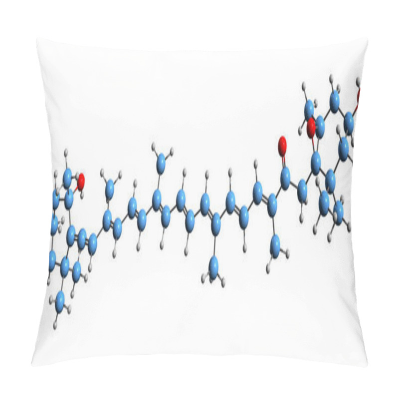 Personality   3D Image Of Fucoxanthin Skeletal Formula - Molecular Chemical Structure Of  Pigment Xanthophyll Isolated On White Background Pillow Covers