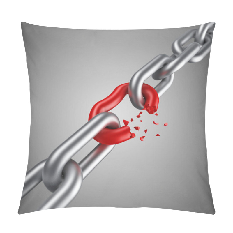 Personality  Steel Chain Breaking With Unique Red Link Pillow Covers