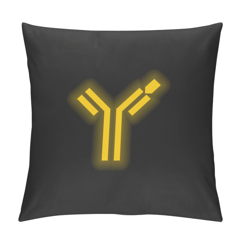 Personality  Antibody Yellow Glowing Neon Icon Pillow Covers