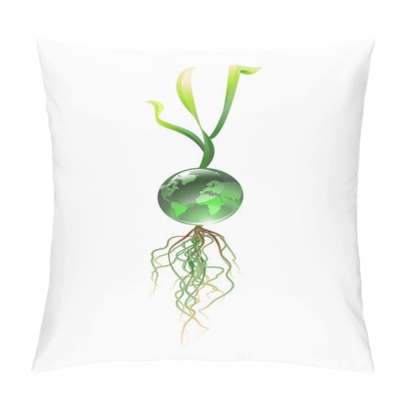 Personality  Abstract Globe Inside Of The Plant Pillow Covers