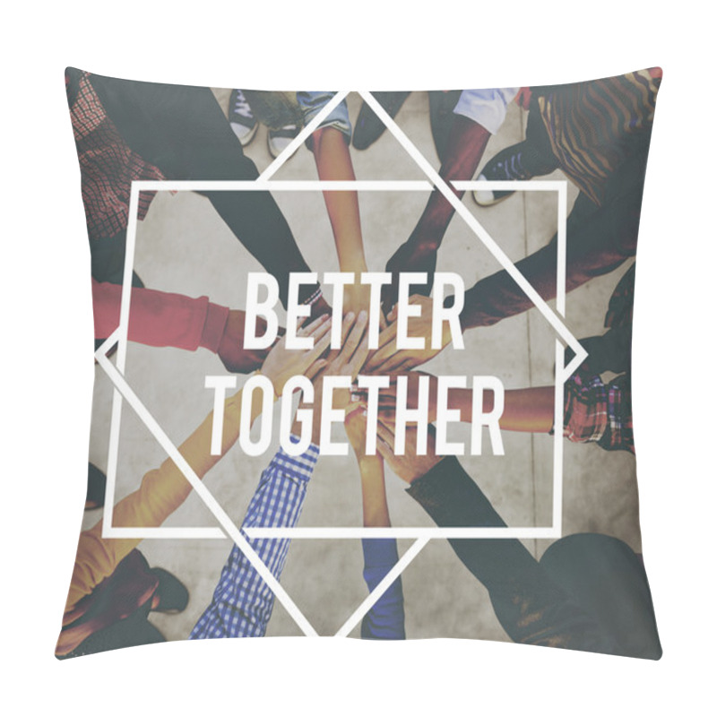 Personality  Multiethnic People And Better Together Concept Pillow Covers