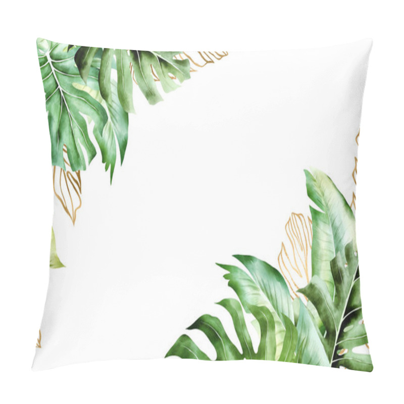 Personality  Isolated Tropic Palm Leaves Frame Pillow Covers