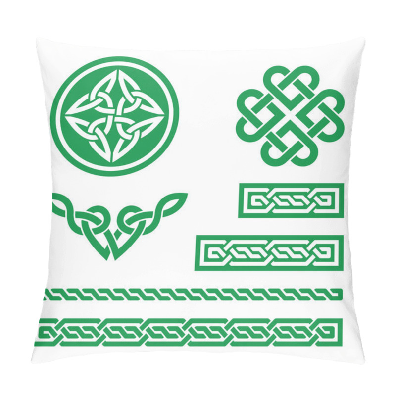 Personality  Celtic Green Knots, Braids And Patterns - Vector Pillow Covers