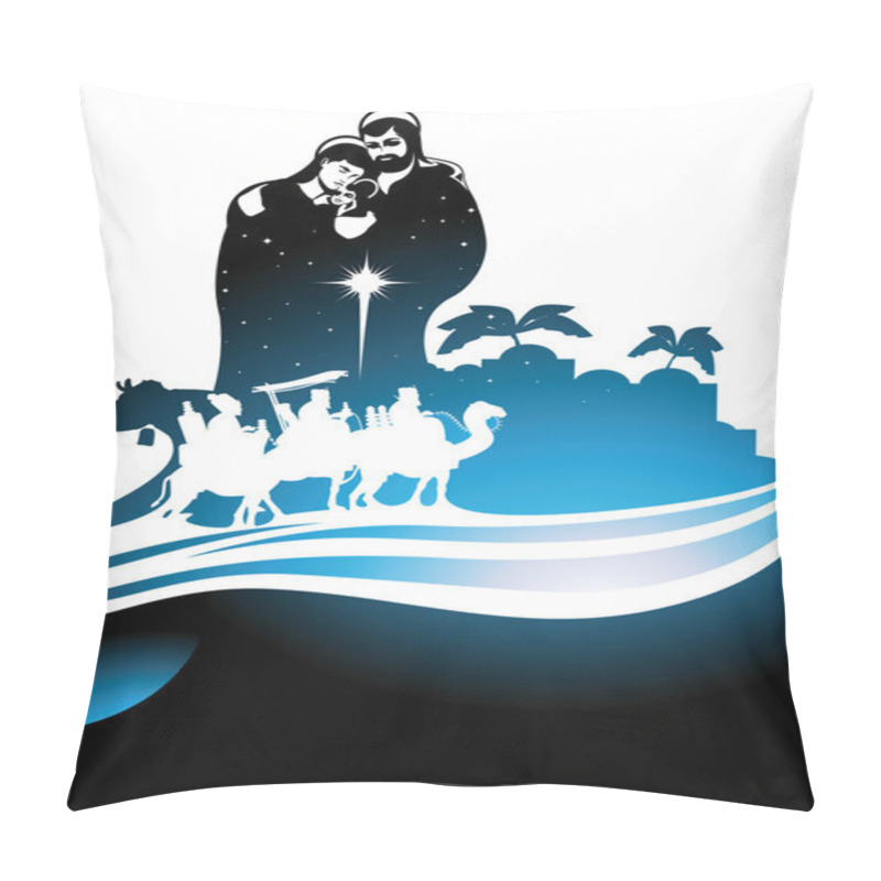 Personality  Nativity Scene And The Three Wise Men Pillow Covers