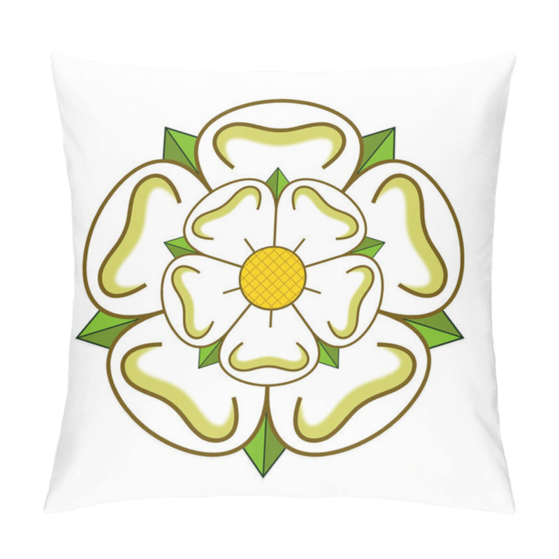 Personality  White Rose Of York Symbolises The County Of Yorkshire Pillow Covers