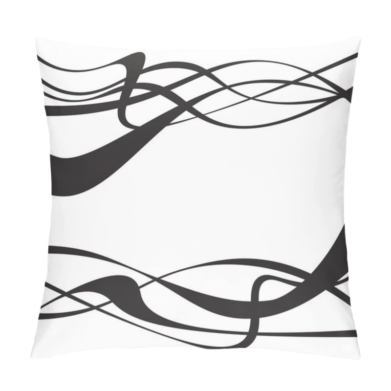 Personality  Abstract Grey Wave Isolated On White Background. Vector Illustra Pillow Covers