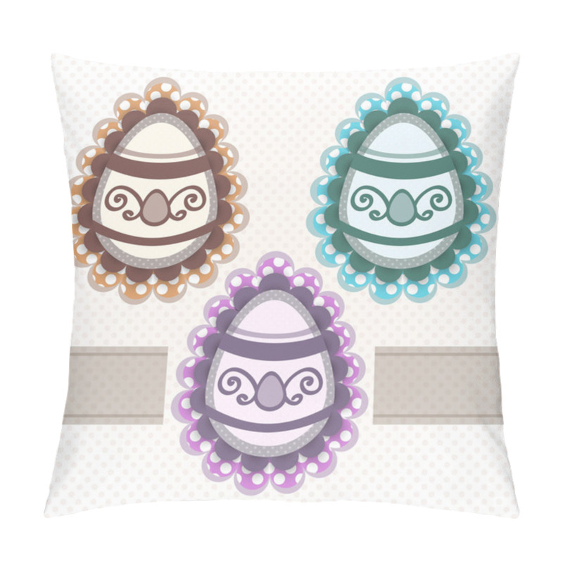 Personality  Vector Set Of Easter Eggs. Pillow Covers